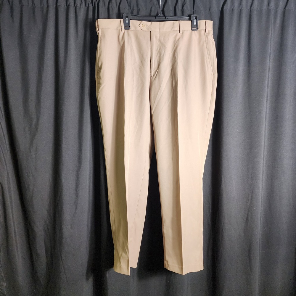 Jos A Bank Traveler Performance Tailored Fit Pant Tan Khaki 38x29 Flat Front New